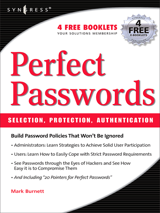 Title details for Perfect Password by Mark Burnett - Available